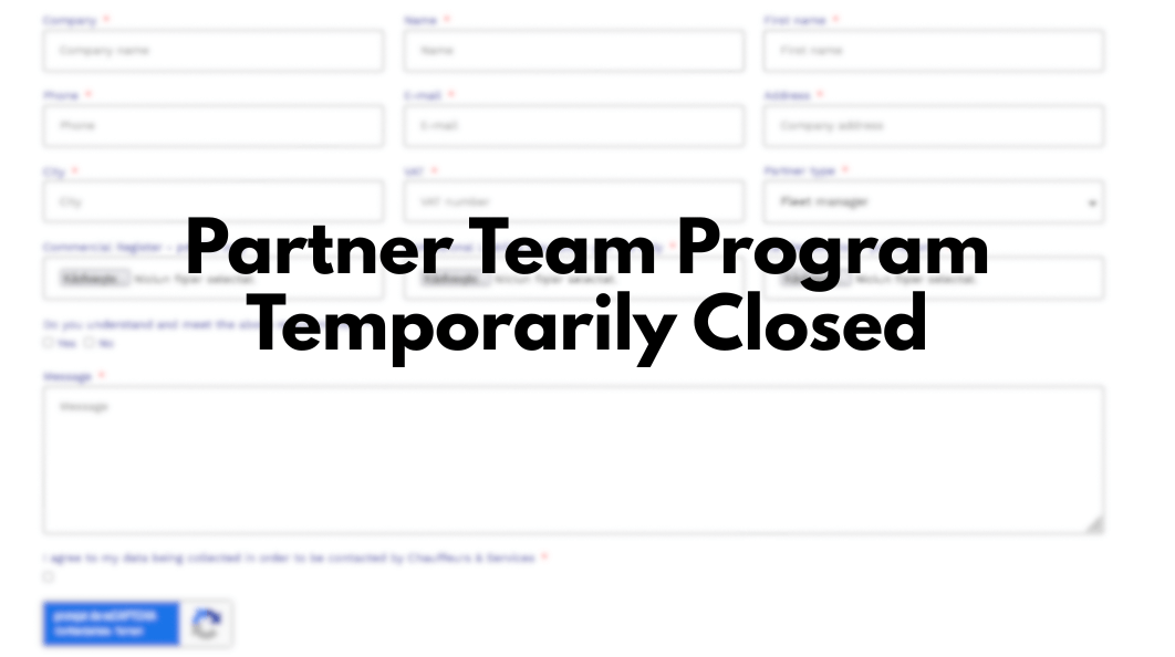 Partner Team Program Temporarily Closed updated 1 1