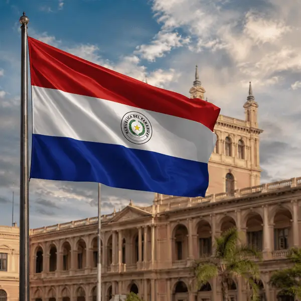 Paraguay 9 Paraguay flag over a building